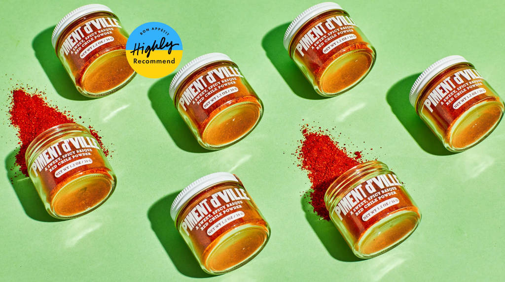 jars of piment d'ville chile powder