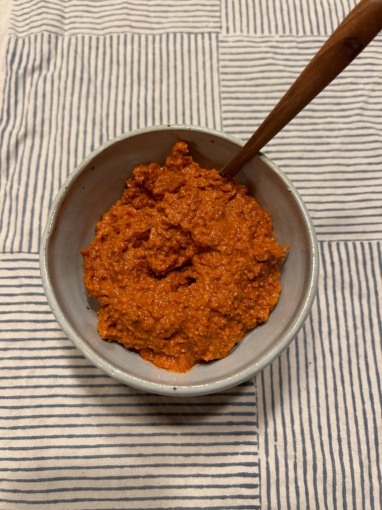 bowl of romesco sauce